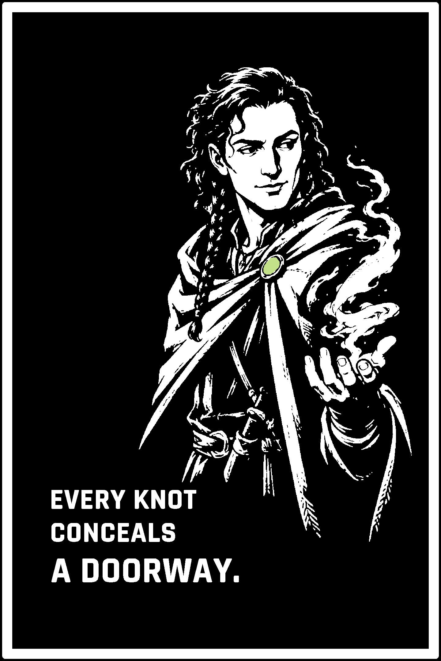 Digital model preview of the Loki — Trickster Relief Poster, White on Black edition — actual CAD front render, uncropped