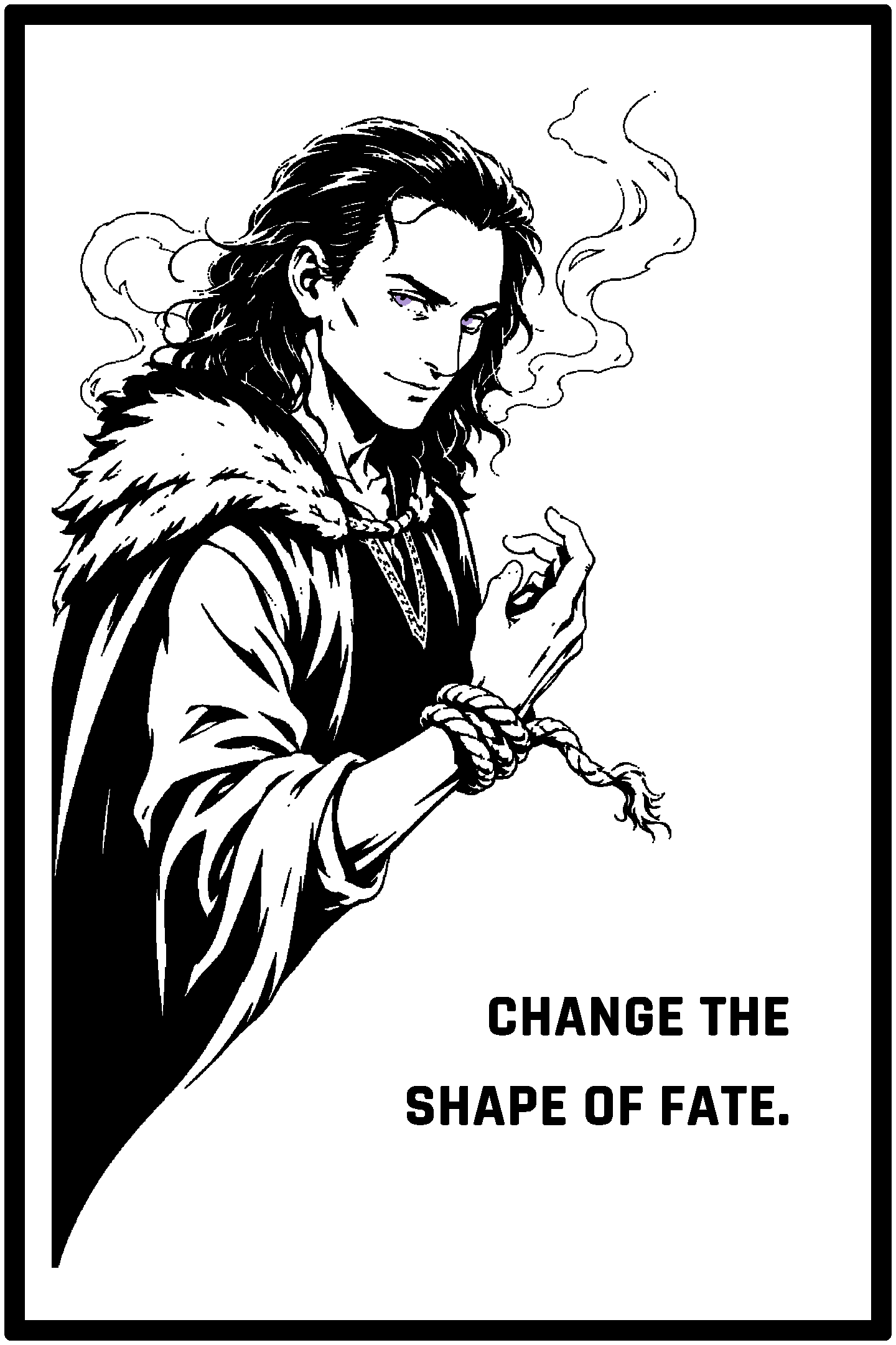 Digital model preview of the Loki — Unbound Relief Poster, Black on White edition — actual CAD front render, uncropped