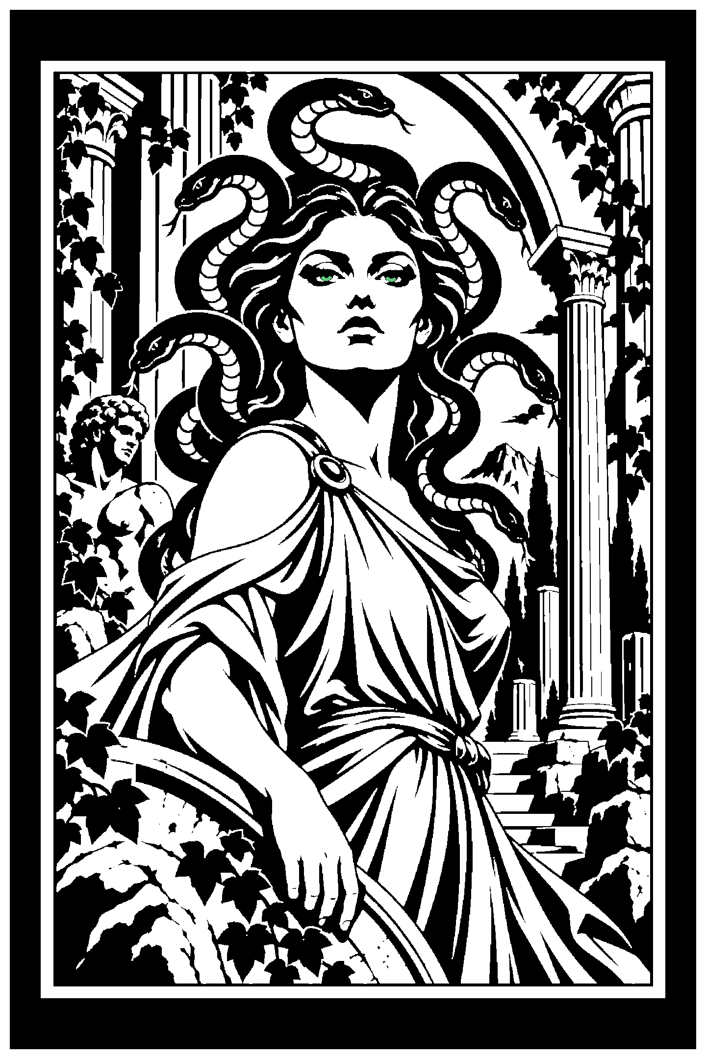 Digital model preview of the Medusa — Silent Sanctuary Relief Poster relief poster — actual artwork, uncropped